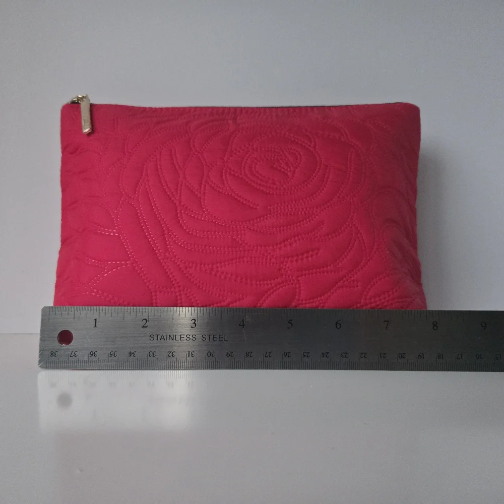 Stunning Lancôme Quilted Fuchsia Rose Makeup Bag